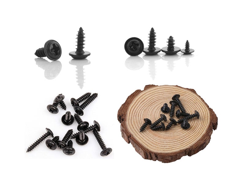 LBY 900pcs M2.3 M2.6 M3 Truss Head Self - Tapping Screws, Wafer Head Screws, Pan Head Washer Screw, 9 Sizes Self -Tapping Screws Assortment Kit, Carbon Steel (Blacking) - Image 4